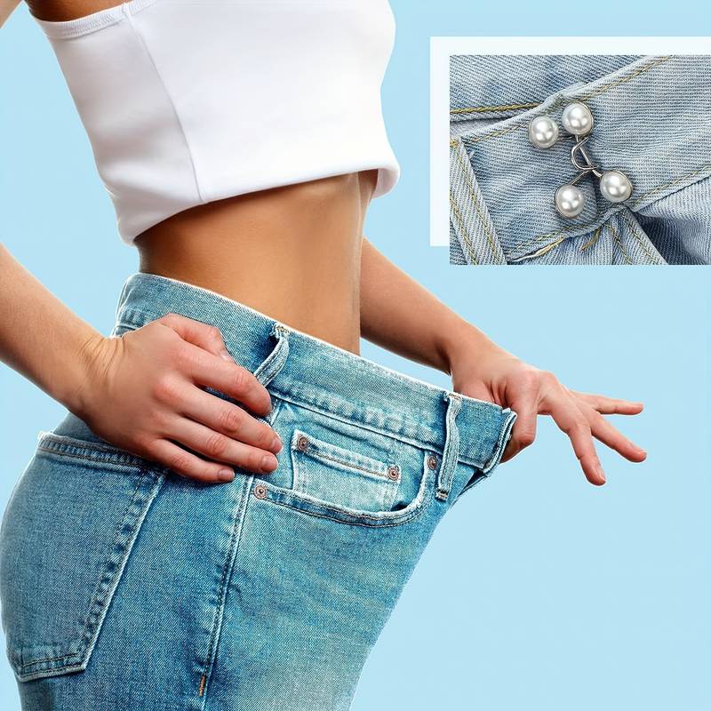 Jean Button Pins Adjustable Buckle Extender Set, No Sewing Required, Pant  Waist Tightener For Jeans Dress Fit Instant Button - Temu